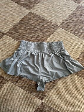 Free People Movement sage green flirt on shorts